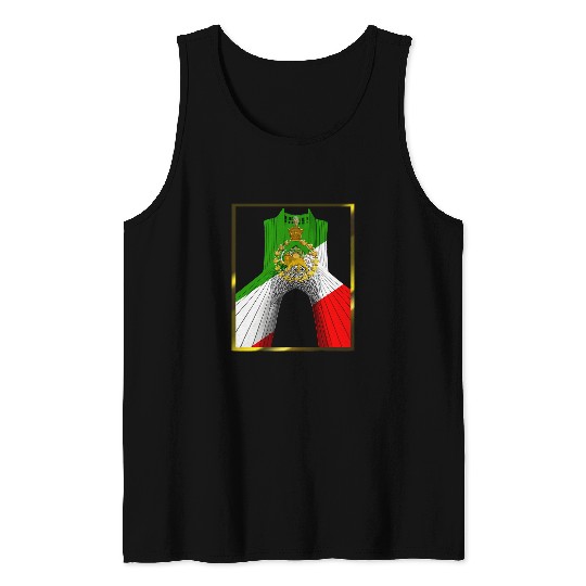 Lion Pet Iran Shahyad Tower AKA Azadi Tower with Pahlavi sun and lion Tank Tops