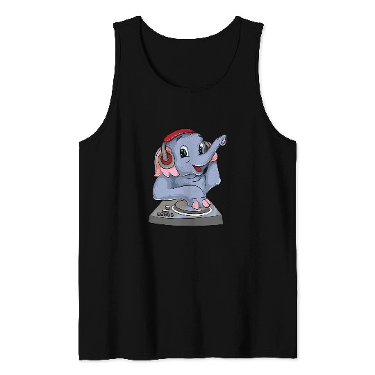 Elephant Pet DJ Funny Party Animal Music Mixer Lover Gift 1 Tank Tops