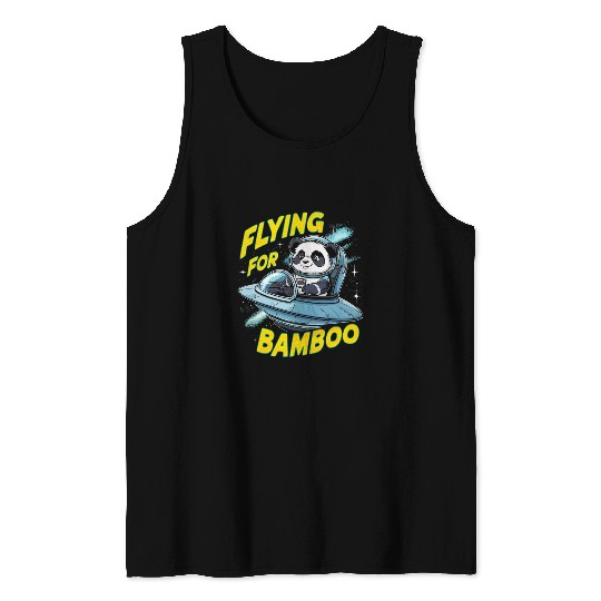 Panda Pet Flying For Bamboo UFO Panda Tank Tops