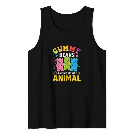 Bear Pet Spirit Animal Gummy Bear Funny Candy Lovers Girls Kid Tank Tops