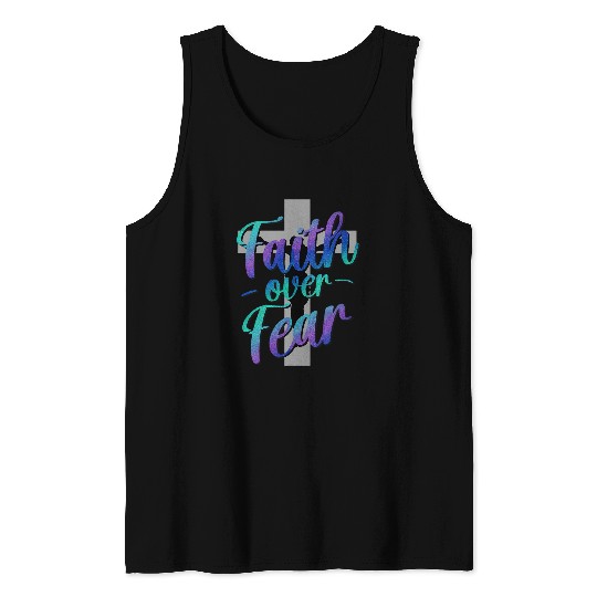 Faith Over Fear suicides Awareness Week Cross Tees Tank Tops
