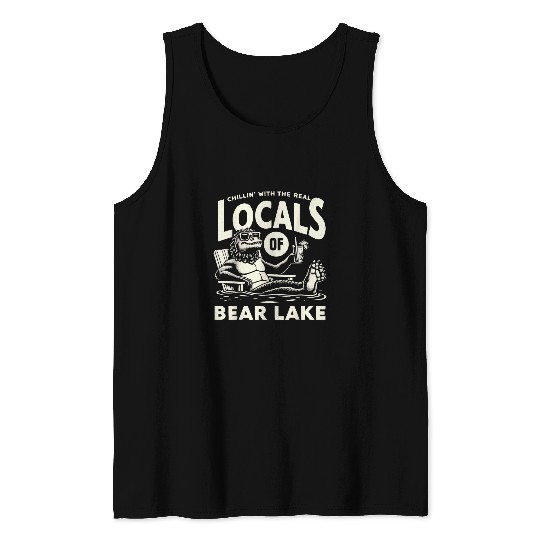 Bear Pet Bear Lake Monster Legendary Creature Cryptozoology Cryptid 2 Tank Tops