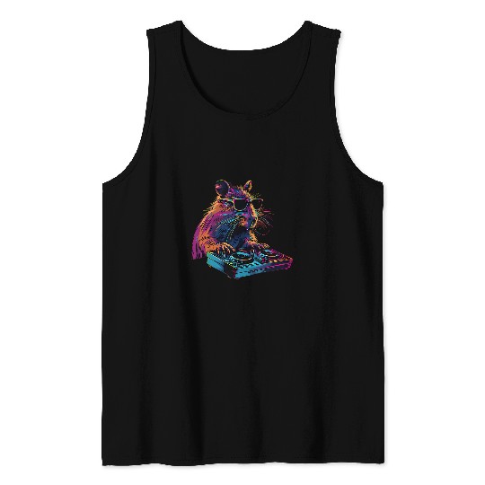 capybaras Pet Music DJ Turntable DJ capybaras House Music Producer 1 Tank Tops