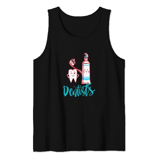 dentists Job assistant oral hygienist tooth flower Tank Tops