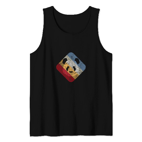 Panda Pet Retro vintages Distressed Zoo Animal Wildlife Bamboo Tank Tops