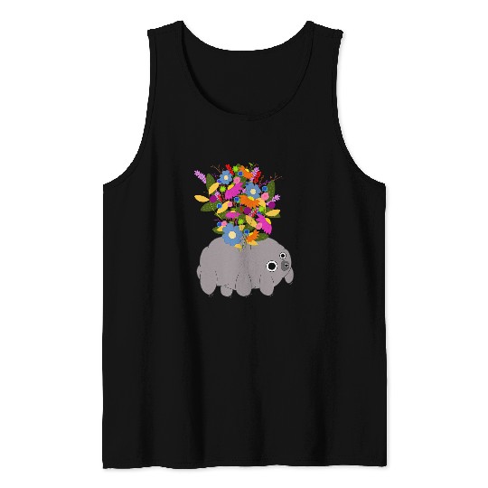 Bear Pet Tardigrade Floral Water Bear Design Tank Tops