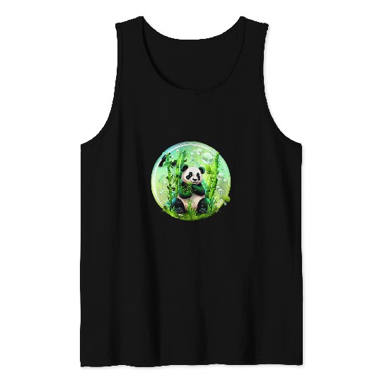 Panda Pet Power The Mighty Bamboo Eater Forest Tank Tops