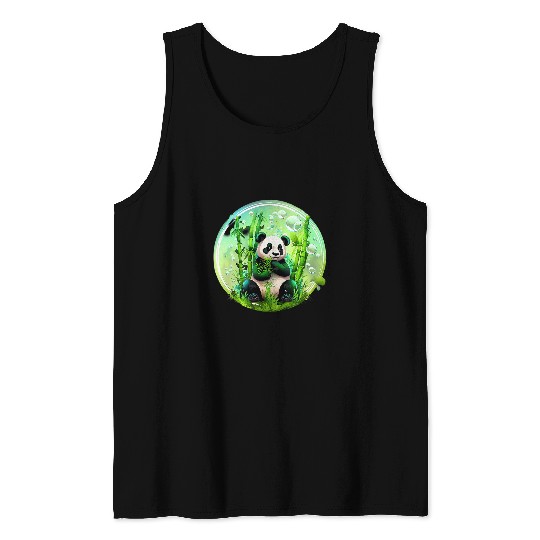 Panda Pet Power The Mighty Bamboo Eater Forest Tank Tops