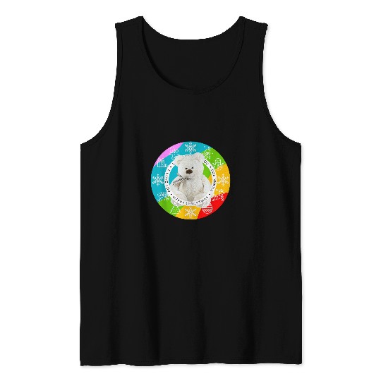Bear Pet Merry Christmas Pride White Bear Rainbow Color Positivity Tank Tops