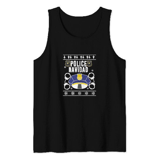 Police Job Men Women Police Navidad Cop Funny Law Enforcement 2 Tank Tops