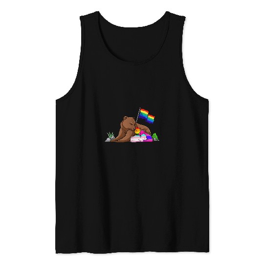Bear Pet Bear Mom frees Hug LGBT Gay Transgender Pride Accepting Tank Tops