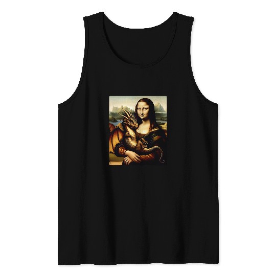 Dragon Pet Mystic Mona Lisa and Her Dragon Companion Tank Tops