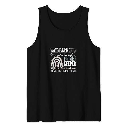Kids Kids Waymaker Miracle Worker Rainbow Christian Tank Tops