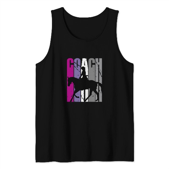 Horse Riding Coachs Instructor Feminine Retro Coaching Tank Tops