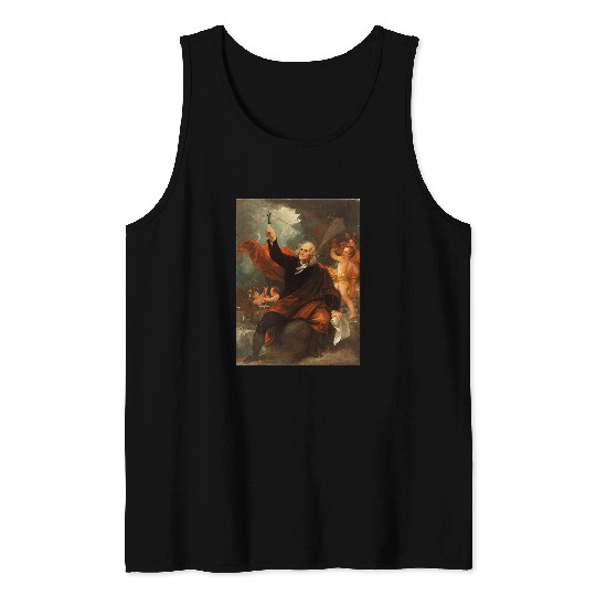 Benjamin Franklin Drawing Electricity from the Sky Ben Art Tank Tops