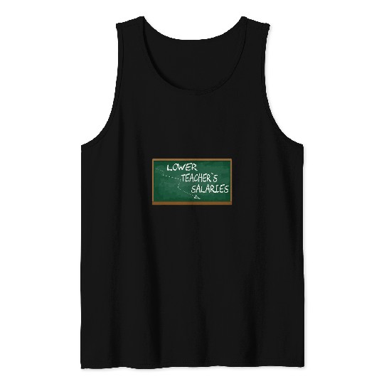 Lower Teacher Salaries Funny Teacher Men Women Tank Tops