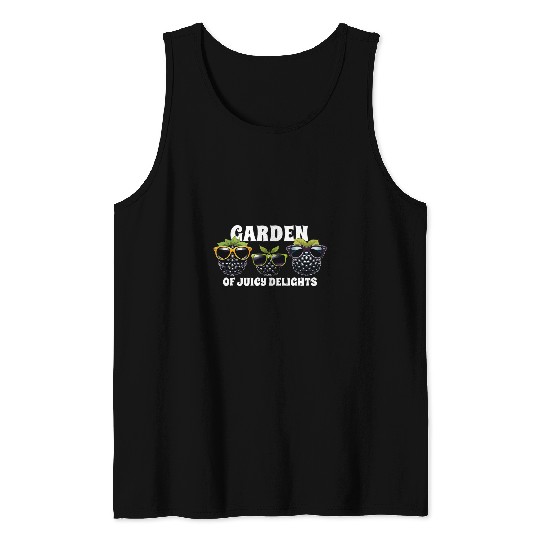 Garden of Juicy Delights Cute Blackberry Tank Tops