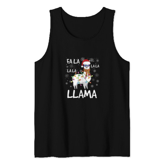 Fa La La Llama Men Women Funny Llama Christmas Tank Tops