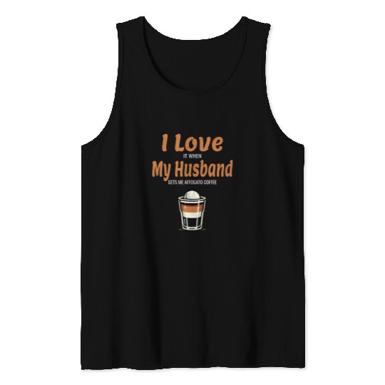 Coffee Fun Affogato Coffee Lover Wife Newlywed Tank Tops
