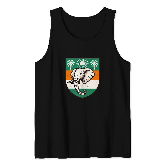 Elephant Pet Ivory Coast Ivorian Elephant Flag Wear Tank Tops