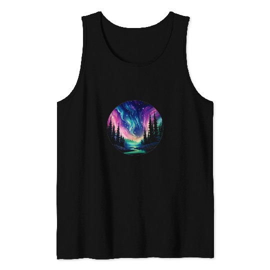 Aurora Borealis Night Sky Northern Lights 1 Tank Tops