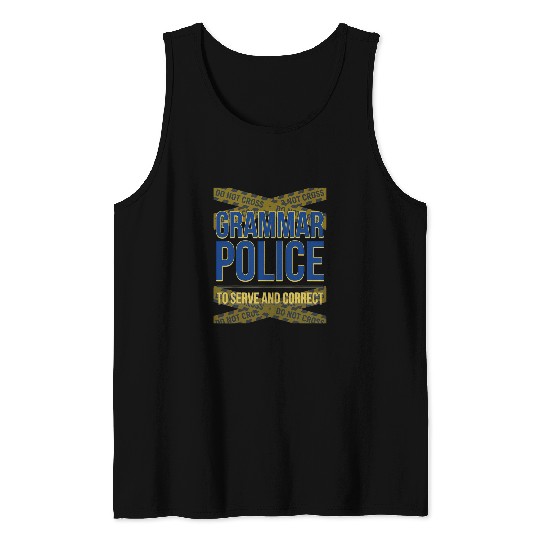 Police Job Grammar Police Women and Kids Funny Costume Idea 8 Tank Tops
