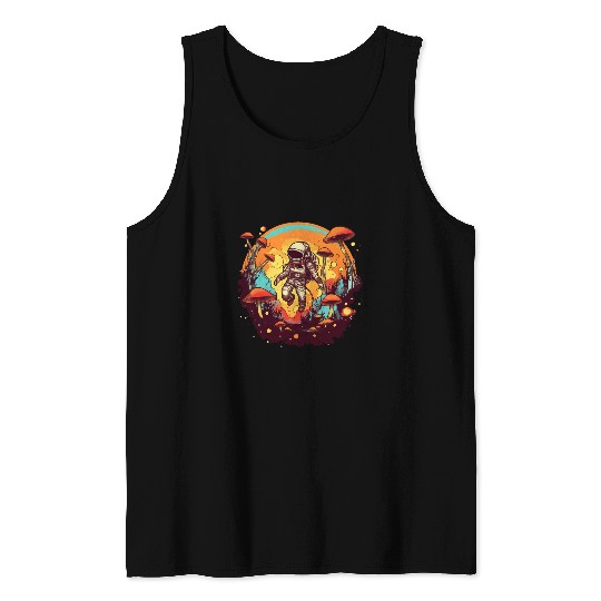 Astronaut Mushroom Cottagecore Farmcore vintages Aesthetic 21 Tank Tops