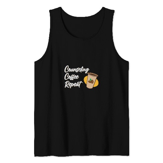 Coffee Fun School Counselor Coffee Lover Appreciation Week Graphic Tank Tops