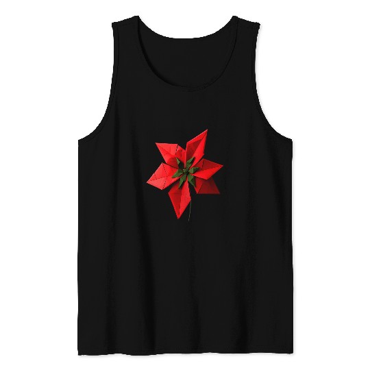 Origami Poinsettia Flower Japanese Art Paper Folding Artist Tank Tops
