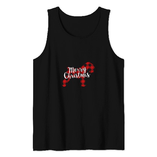 Kerry Blue Terrier Christmas Dog Mom Dad Plaid Gift Tank Tops