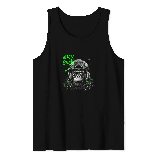 Aviator Gorilla Sky Beast in Fine White Lines Tank Tops