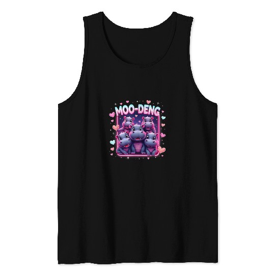 Hippo Pet Halloween MooDeng Hippo The Famous Baby Pigmy Moodeng Tank Tops