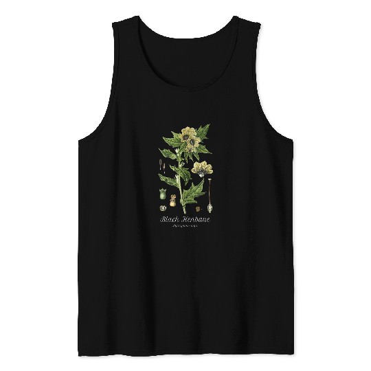 Black Henbane Witch Botanical Garden Arcane Magic Tank Tops