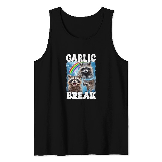Raccoon Pet Garlic Bread Raccoon Tank Tops