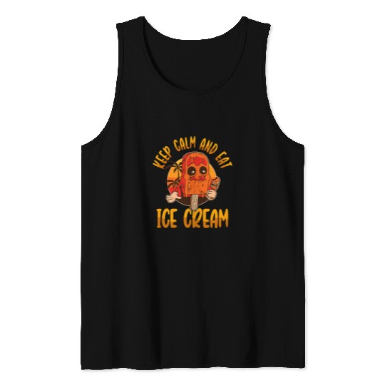 Sloth Pet Keep Calm And Eat Ice Cream Summer Sloth Gelato Tank Tops
