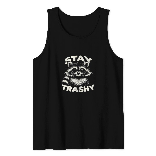 Raccoon Pet Funny Stay Trashy Raccoon Lovers Retro 3 Tank Tops