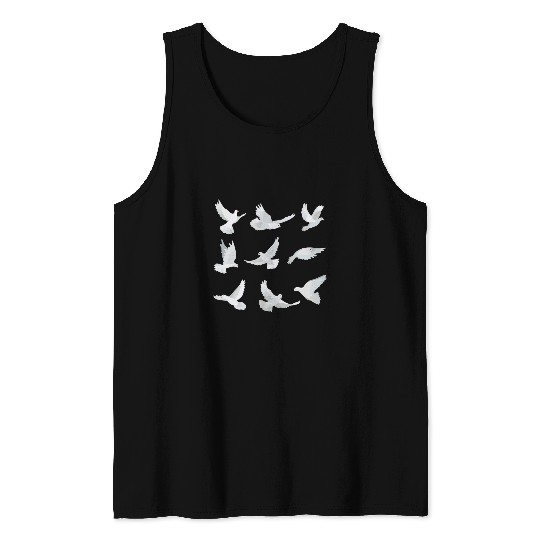 Beautiful Flying Peaceful White Mourning Dove Bird Tank Tops
