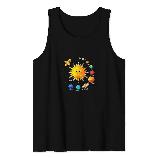 Astronaut Job Kids Solar System Kids Space Planet Universe Sun Saying Tank Tops
