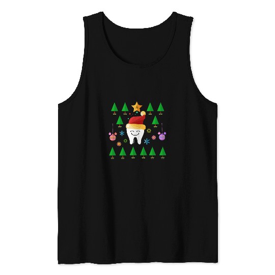 Funny Teeth dentists Christmas Dental assistant costume gift Tank Tops