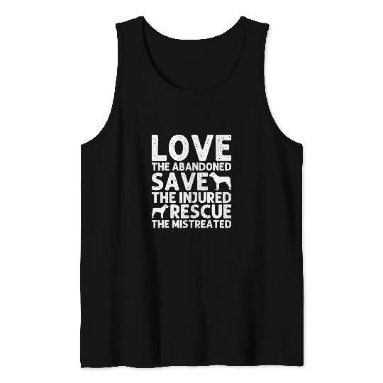 Love The Abandoned Dog Veterinarian Save Dogs Dog Rescue Tank Tops