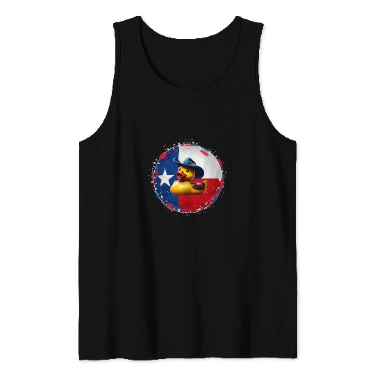 Duck Pet Texas Cruise Duck Red White Blue Hat Circle Proud Costume Tank Tops