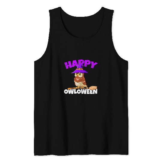 Owl Pet Happy Owloween Nocturnal Bird Owl Lover Birds Of Prey Tank Tops