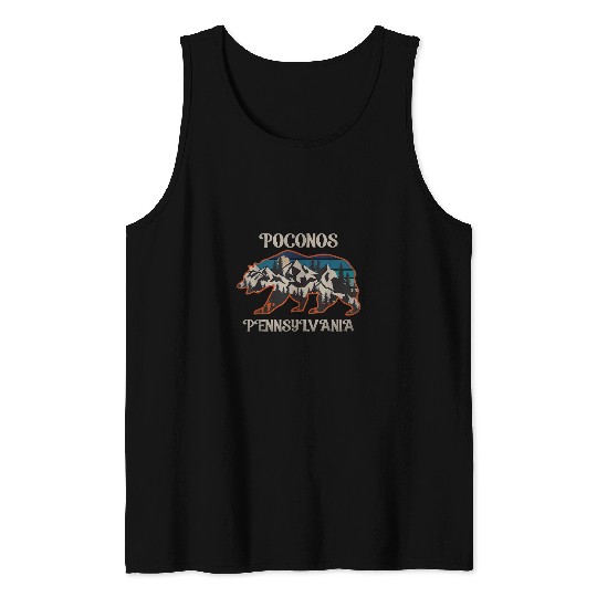 Bear Pet Bear Mountains Poconos Pennsylvania PA vintages 80s Graphic Tank Tops