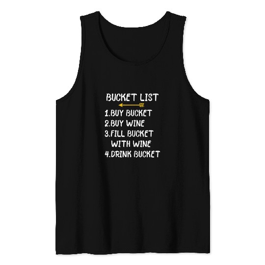 Wines Fun Funny Bucket List Wines Drinker To Do List Womens Design Tank Tops