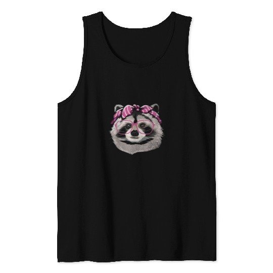 Raccoon Pet Trash Panda Bandana Animal Raccoon Headband Cute Racoon Tank Tops