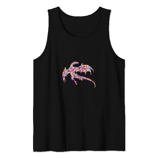 Dragon Pet International Dot Day Colorful Dotted Dragon Tank Tops