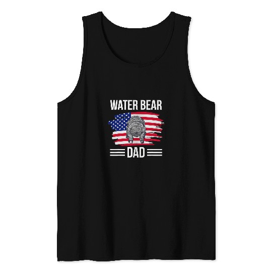 Bear Pet Tardigrade US Flag 4th Of July Father s Day Water Bear Dad Tank Tops