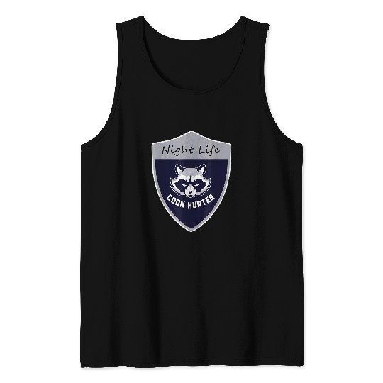 Raccoon Pet Coon Hunting Night Life Treed Life Raccoon Hunter Tank Tops
