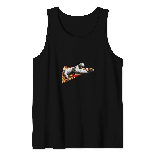Sloth Pet Eating Pizza 1 Tank Tops