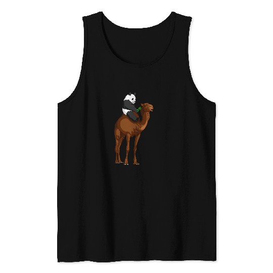 Panda Pet Hump Day Panda Riding a Camel Tank Tops